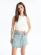 Women's Standard Fit Plain Jean Shorts Skirt
